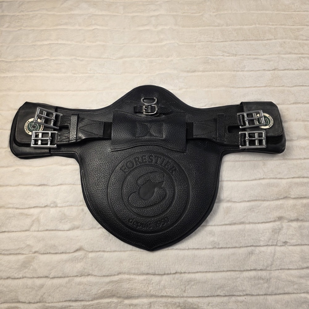 Forestier Short Belly Guard Girth 50-20 Black Leather Dressage New Condition
